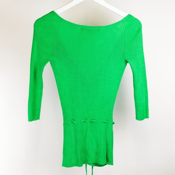 Diane von Furstenberg Peapod Ribbed Tie-Waist Cardigan - Picture 2 of 5